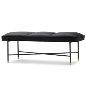Lune Siyah Deri Bench